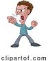 Vector Illustration of Cartoon Angry Stressed Guy or Bully Shouting by AtStockIllustration