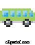 Vector Illustration of Cartoon Bus Coach Pixel 8 Bit Video Game Art Icon by AtStockIllustration