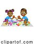Vector Illustration of Cartoon Children Playing with Paints by AtStockIllustration