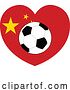 Vector Illustration of Cartoon China Chinese Flag Heart Soccer Football Concept by AtStockIllustration