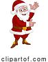 Vector Illustration of Cartoon Christmas Santa Claus Pointing and Waving by AtStockIllustration