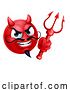 Vector Illustration of Cartoon Devil Emoji Emoticon Guy Face Icon Mascot by AtStockIllustration