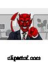 Vector Illustration of Cartoon Devil Evil Business Man in Suit Pointing by AtStockIllustration