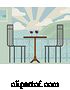 Vector Illustration of Cartoon Drinks on Table Beach Vacation Holiday Restaurant by AtStockIllustration