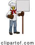Vector Illustration of Cartoon Eagle Chef Restaurant Mascot Sign by AtStockIllustration