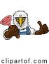 Vector Illustration of Cartoon Eagle Plumber Mascot Holding Plunger by AtStockIllustration