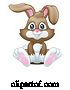 Vector Illustration of Cartoon Easter Bunny Rabbit Cartoon by AtStockIllustration