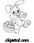 Vector Illustration of Cartoon Easter Bunny Rabbit Eggs Basket Cartoon by AtStockIllustration