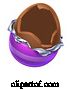 Vector Illustration of Cartoon Easter Egg Chocolate Broken Open by AtStockIllustration