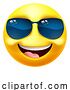 Vector Illustration of Cartoon Emoji Emoticon Face in Sunglasses Icon by AtStockIllustration