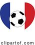 Vector Illustration of Cartoon France French Flag Soccer Football Heart by AtStockIllustration