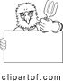 Vector Illustration of Cartoon Gardener Eagle Bird Handyman Tool Mascot by AtStockIllustration