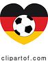 Vector Illustration of Cartoon German Germany Flag Soccer Football Heart by AtStockIllustration