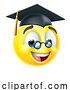 Vector Illustration of Cartoon Graduate Teacher Emoticon Face Icon by AtStockIllustration