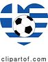 Vector Illustration of Cartoon Greek Greece Flag Soccer Football Heart by AtStockIllustration