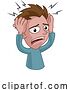 Vector Illustration of Cartoon Guy Suffering from Stress or Headache Cartoon by AtStockIllustration
