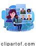 Vector Illustration of Cartoon Guy Video Conferencing Call Online Team Meeting by AtStockIllustration