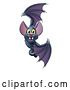 Vector Illustration of Cartoon Halloween Vampire Bat Character Sign by AtStockIllustration