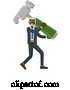 Vector Illustration of Cartoon Mature Black Businessman Holding Hammer Mascot by AtStockIllustration