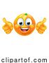 Vector Illustration of Cartoon Orange Fruit Emoticon Emoji Mascot Icon by AtStockIllustration