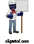 Vector Illustration of Cartoon Panther Chef Restaurant Mascot Sign by AtStockIllustration