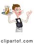 Vector Illustration of Cartoon Perfect Kebab Waiter Butler by AtStockIllustration