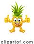 Vector Illustration of Cartoon Pineapple Fruit Emoticon Emoji Mascot by AtStockIllustration