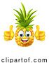 Vector Illustration of Cartoon Pineapple Fruit Emoticon Emoji Mascot by AtStockIllustration