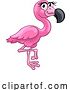 Vector Illustration of Cartoon Pink Flamingo Bird Animal Illustration by AtStockIllustration