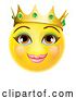 Vector Illustration of Cartoon Queen Princess Emoticon Gold Crown Face by AtStockIllustration