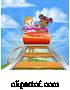 Vector Illustration of Cartoon Roller Coaster by AtStockIllustration