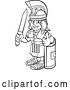 Vector Illustration of Cartoon Roman Soldier Character by AtStockIllustration