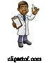 Vector Illustration of Cartoon Scientist Holding Test Tube and Clipboard by AtStockIllustration