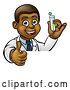 Vector Illustration of Cartoon Scientist Holding Test Tube Sign by AtStockIllustration