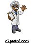 Vector Illustration of Cartoon Scientist Professor with Clipboard by AtStockIllustration