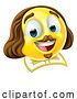 Vector Illustration of Cartoon Shakespeare Poet Emoticon Emoji Face Icon by AtStockIllustration