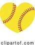 Vector Illustration of Cartoon Softball Ball Heart Shape Concept by AtStockIllustration