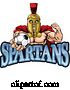 Vector Illustration of Cartoon Spartan Trojan Soccer Football Sports Mascot by AtStockIllustration
