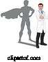 Vector Illustration of Cartoon Superhero Shadow Super Hero Doctor Concept by AtStockIllustration