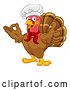 Vector Illustration of Cartoon Turkey Chef Thanksgiving or Christmas Cartoon by AtStockIllustration