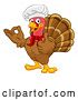 Vector Illustration of Cartoon Turkey Chef Thanksgiving or Christmas Cartoon by AtStockIllustration