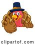 Vector Illustration of Cartoon Turkey Pilgrim Hat Thanksgiving Character by AtStockIllustration