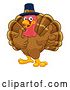 Vector Illustration of Cartoon Turkey Pilgrim Hat Thanksgiving Character by AtStockIllustration