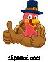 Vector Illustration of Cartoon Turkey Pilgrim Hat Thanksgiving Character by AtStockIllustration