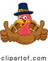 Vector Illustration of Cartoon Turkey Pilgrim Hat Thanksgiving Character by AtStockIllustration