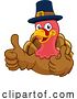 Vector Illustration of Cartoon Turkey Pilgrim Hat Thanksgiving Character by AtStockIllustration