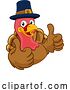 Vector Illustration of Cartoon Turkey Pilgrim Hat Thanksgiving Character by AtStockIllustration