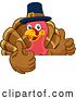 Vector Illustration of Cartoon Turkey Pilgrim Hat Thanksgiving Character by AtStockIllustration