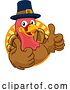 Vector Illustration of Cartoon Turkey Pilgrim Hat Thanksgiving Character by AtStockIllustration