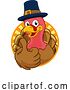 Vector Illustration of Cartoon Turkey Pilgrim Hat Thanksgiving Character by AtStockIllustration